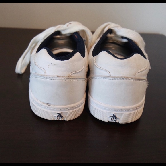 SOLD-Boys Preppy  White Classic Penguin Sneakers - Picture 3 of 6